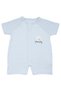 Baby Boy Baby Blue Bear Family Embroidered Snap Fastener Shorts Overalls - 2