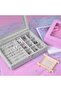 Modern Jewelry Display and Storage Box with Soft Velvet Interior, Clear Glass Lid, Multiple Compartments and Secure Closure, Ideal for Organizing Fashion Jewelry, Rings, Earrings, Bracele - 6