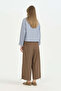 Cotton Trousers with Cutouts and Drawstrings - Brown - 4
