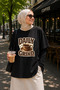 Premium Daily Grind Coffee Printed Black Oversize Unisex T-Shirt
