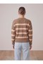 Crew Neck Striped Women's Sweater - 3