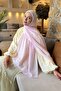 Line Gg Pattern Aura Cotton Jacquard Shawl Candy Pink - 2