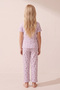 Lilac Cat Patterned Cotton Ribbed Camisole Knitted Pajama Set 26120402 - 5