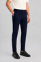 Men's Navy Blue Slim Fit Classic Casual Flexible Comfortable Fabric Trousers - 3