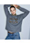 Çift parça görünüm işlemeli sweatshirt
