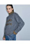 Çift parça görünüm işlemeli sweatshirt - 5