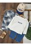 Lumberjack Shirt, Friends Embroidered Hat, Long Sleeve Badi Lycra Jeans, 4-Piece Baby Boy Set - 2