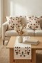 Çelenk Punch Embroidered Throw Pillow and Runner Set 2 Throw Pillow Covers 1 Table Runner 3 Pieces - 7