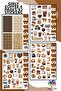 ملصقات Girly Brown مكونة من 4 أوراق، ملصقات، دفتر يوميات، أجندة، مخطط، دفتر ملاحظات، سكرابوك