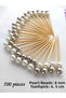 500 Pcs Decorative Cream Silver Double Color Double Pearl Beaded Party Toothpicks 6.5 cm - Pearl 8 mm - 4