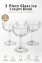 3 Pieces Modern Footed Glass Ice Cream Bowl Dessert Bowl Transparent Presentation Bowl - 2