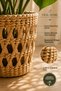 Hand Knitted Diamond Cut Wicker Flower Pot Large Living Room Plant Basket 30X28 cm - 4