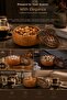 100% Natural Oak & Beech Wood Snack Bowl, Nut Bowl, and Turkish Delight Bowl – Decorative Serving Bowl with Metal Grid Lid - Dowry Box, Gift Box - 7