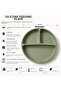 3-Piece Baby Feeding Set Vacuum Food Plate - Food Spoon - Practice Cup Olive Green - 2