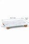 Marble Patterned Glass Oil Bottle, Vinegar Bottle with Bamboo Legs, Soap Dish, Decorative Bowl Organizer Stand 24X14 cm - 6