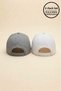 Gray - White Premium Quality Set of 2 Unisex Micro Fabric Hats - Adjustable Velcro Sports Cap Women's Men's Hat Couple Combination - 8
