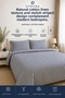 Cotton Linen Striped Double Duvet Cover Set 200X220 with Hidden Zipper Navy Blue - 5