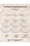 Egehome 18 Piece Tea Set for 6 People |   Tea Cup, Tea Saucer and Cake Plate Set 160 ml