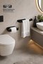 Black Lamalı 2-Piece Bathroom Set, Lamalı Solo Towel Paper Holder, Lamalı Toilet Paper Holder, Both Adhesive and Mountable Product