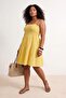 Light Yellow Strap Mini Cotton Muslin Woven Plus Size Dress Tbbss26Ah00215
