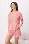 Kırmızı %100 Pamuklu Kalp ve Ekose Baskılı Biyeli Örme Pijama Takımı THMSS26PT00157 - 3