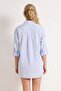 Light Blue Striped Woven Regular Beach Shirt Tbess26Go00015 - 3