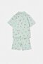 Yeşil %100 Pamuk Unisex Pijama Takımı TKDSS26PT00026 - 6