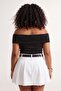 Altın Simli Örme Carmen Yaka Örme Büyük Beden Bluz TBBSS26AF00136 - 5