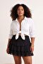 Black Woven Plus Size Skirt Tbbss26Az00022 - 3