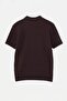 Kahverengi Regular/Normal Kesim Nakışlı Dokulu Triko Polo Yaka T-shirt TMNAW27PO00004 - 7