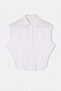 White Pleated Sleeveless Shirt Tdrss26Go00118 - 4