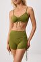 Haki Bralette Kaplı Tünelli Şortlu Yüksek Bel Bikini Takımı TBESS25BT00088 - 3