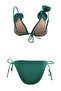 Emerald Green Triangle Covered Floral Appliqued Normal Waist Regular Bikini Set Tbess26Bt00154 - 6