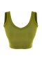 Oil Green Ribbed V-Neck Super Crop Stretchy Knitted Tank Top Twoss24Al00029 - 5