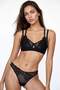 Black Lace/Tulle Cross-Tied Detail Capless Underwire Lingerie Set Thmss26Cc00013 - 2
