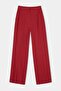 Red Beli Wide Cut Blouse with Thin Belt and Elastic Two-Piece Suit with Trousers Tdrss26Au00057 - 7