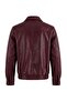 Bordo Oversize Kalıp Dik Yakalı Suni Deri Bomber Ceket Mont TWOAW27MO00042 - 8