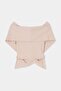 Stone Carmen Collar Slim Fit Metal Accessory Blouse Tdrss26Bz00124 - 7