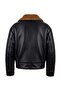 Siyah Oversize Kalıp Kürk Detaylı Biker Mont TWOAW27MO00059 - 9