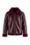 Bordo Oversize Kalıp Peluş Detaylı Biker Ceket Mont TWOAW25MO00032