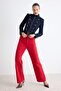 Kırmızı %100 Pamuk Yüksek Bel Wide Leg Jeans TWOAW27JE00024 - 3