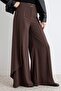 Kahverengi Extra Geniş Paça /Wide Leg Yumuşak Kumaş Pantolon TWOAW27PL00030 - 3