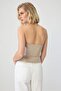 Beige Soft Feel Strapless Crop Blouse Twoss25Bz00102 - 4