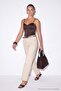 Beige Belt Accessory Detailed Cut-Leg Stretch Jeans Tdrss26Je00021 - 2