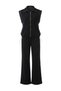 Black Sleeveless Zippered Waist-Adjustable Top with Elastic Waist and Comfortable Fit Pants with Garnish Set Tdrss26Au00109 - 4