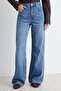 Mavi DÖKÜMLÜ Yüksek Bel Wide Leg Geniş Paça Jeans TWOAW27JE00098 - 3