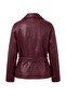 Bordo Kemerli Suni Deri Kruvaze Kapama Oversize Kısa Trençkot TWOAW27TR00009 - 8