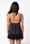 Black Thin Straps Satin Lace Detailed Babydoll/ Fancy Nightgown Thmaw27Ll00001 - 2