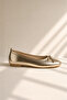 Auri Shiny Patterned Bow Detailed Non-Slip Sole Orthopedic Daily Women's Ballerinas - 3