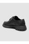 Genuine Leather Black Lace-Up Women's Loafer Shoes - 5